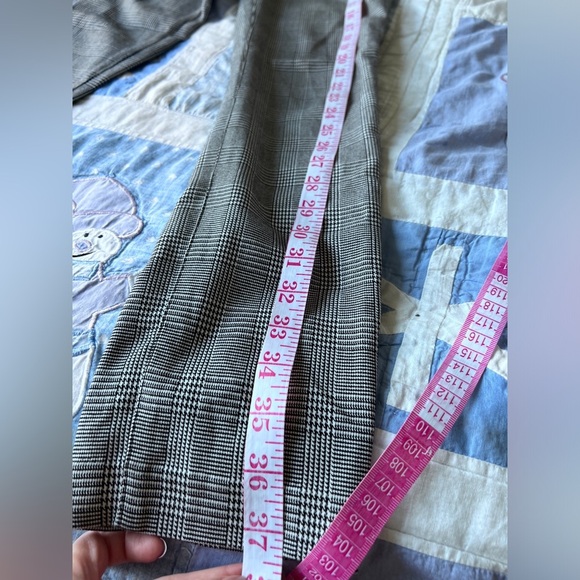 H&M Womens Grey White Plaid Dress Pants Emo Punk Trousers 4 - Picture 10 of 10